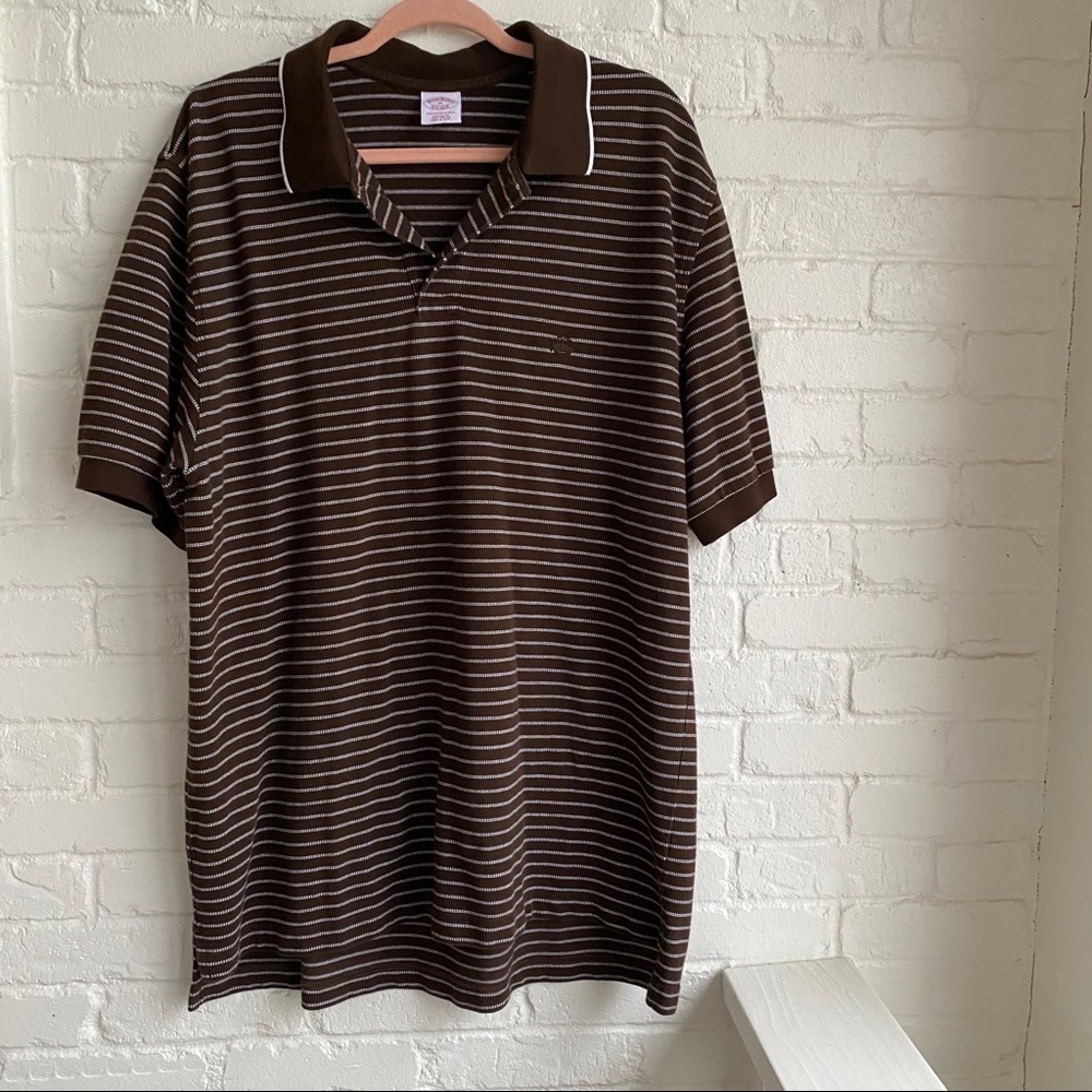 Brooks Brothers Men’s Brown Stripe Polo XL